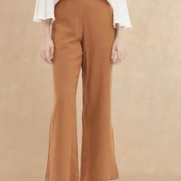 RAREISM Orange Cotton Blend Solid Trousers-image-11