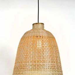Whispering Homes Cloche Shaped Bamboo Hanging Lamp-10