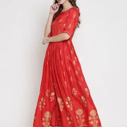 Sera Red Printed A Line Kurta image 3