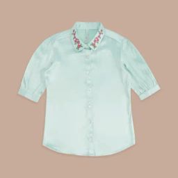 Pantaloons Junior Mint Green Cotton Embroidered Top-image-48
