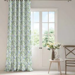 Ddecor Live Beautiful Blue & Green Polyester 7Ft Door Room Darkening Curtain-image-86