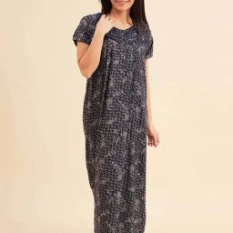 Sweet Dreams Blue Cotton Printed Night Gown-image-93