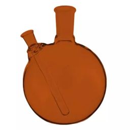 ABGIL 500 ml Boiling Flask Round Bottom Amber 2 Neck with Thermometer Pocket for Side Neck Joints, FB-305-07-21