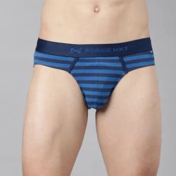 Force NXT Blue Cotton Regular Fit Striped Briefs-image-50