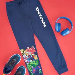 Pantaloons Junior Boys Estate Blue Cotton Character Based Track Bottoms & Joggers-image-35