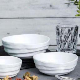 Servewell Persian White Melamine Matte 3 Serving Bowls-20