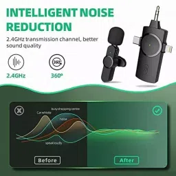 LEKATO Wireless Microphone Omni-directional Battery Powered 70 dB with 3-in-1 Receiver, Black image 2