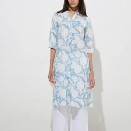 Utsa by Westside Blue Anar Printed Cotton Straight Kurta-image-29