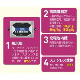 AS ONE WPLS150K5 Waterproof Platform Scale image 3