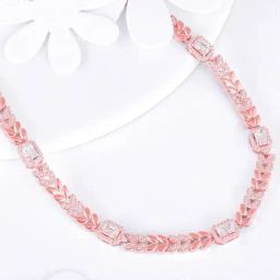 GIVA 92.5 Sterling Silver Anushka Sharma Rose Gold Braided Princess Necklace Women-image-31