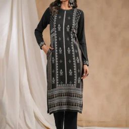 Ishin Black Printed Straight Kurta-picture-21