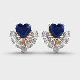 Jewelbox Midnight Heart14KT Yellow Gold Labgrown Diamond Stud Earrings for Women-image-3