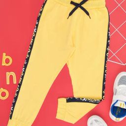 Pantaloons Junior Primrose Yellow Cotton Printed Joggers-image-92
