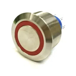 RS PRO Illuminated Push Button Switch Panel Mount 25.2 mm Cutout SPDT Red LED 250 V AC, 1758330-picture-15