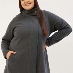 theRebelinme Plus Size Dark Grey Fleece Relaxed Fit Tailored Jacket-picture-21