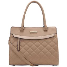Giordano Light Brown Quilted Medium Satchel-picture-29