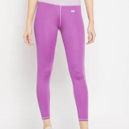 Clovia Purple Slim Fit Tights-image-11