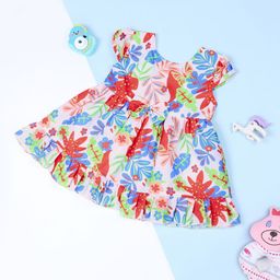 Macwin Floral Print Flutter Sleeve Fit & Flare Dress-2