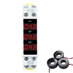 amiciSense 3-In-1 Ammeter 100 Amp Mini Current Tester With 3 Led Display, 35 mm Din Rail Mounted-14