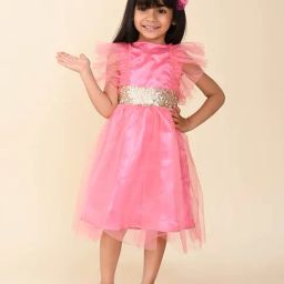 LilPicks Kids Pink Embellished Dress-picture-36