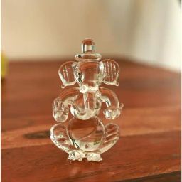 Unravel India White Handcrafted Transparent Glass Lord Ganesha Art Piece-23
