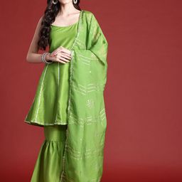 Anouk Regular Kurta With Sharara & Dupatta image 5