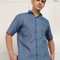 BROWN BROTHERS Men Pack of 2 Solid Spread Collar Casual Shirts-picture-46