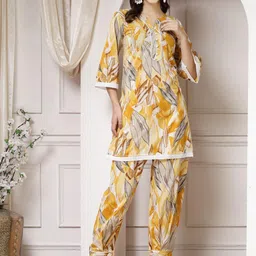Indibelle Printed Pure Cotton Tunic & Trousers-47
