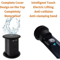 Audiovan Wireless Vertical Pop Up Box Socket with 2 Pop up Power Plug 10 W Wireless Charger & 2 USB Ports, AVT-806 image 5