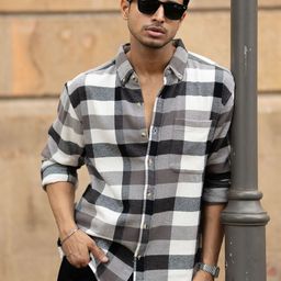 Powerlook Checked Pure Cotton Shirt-image-48
