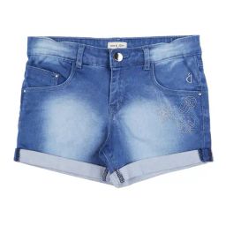 Gini & Jony Kids Blue Embroidered Shorts-image-4
