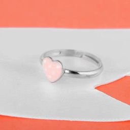 GIVA 92.5 Sterling Silver Baby Pink Love Ring for Kids-image-54