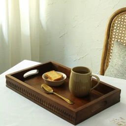 House This Kavar Brown Wood Rectangle Tray-image-33