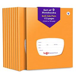 Target Publication Small Plain Unruled Notebooks Pack of 9 - 172 Pages Each-26