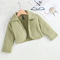 Enfance Full Sleeves Self Designed Jacket - Pista Green-image-8