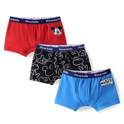 Pine Kids Disney Cotton Lycra Knit Trunks With Mickey Mouse Graphics Pack of 3 - Red Black & Blue-image-14