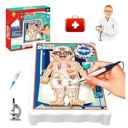 BitFeex Doctor Operation Board Game for Kids Ages 4-12 Electronic Surgery Game with Tweezers Spinner Buzz Sound Fun Party Family Game Educational Toy for Hand-Eye Coordination Birthday Gift for Kids Boy Girl-23