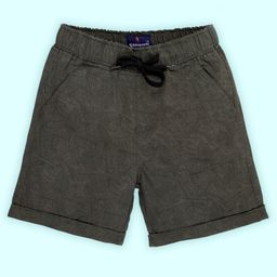 Kiddopanti Cotton Leaves Printed Roll Up Shorts - Military Green-image-25