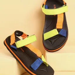 Pine Kids Velcro Closure Sandals - Orange & Blue-picture-23