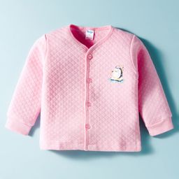 Tango Knit Full Sleeves Quilted Jhabla with Penguin Print - Pink-picture-40