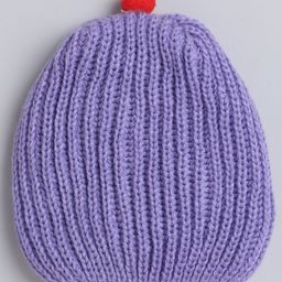Little Angels Knitted Braided & Pom Pom Embellished Cap - Violet - Diameter - 28cm-image-18