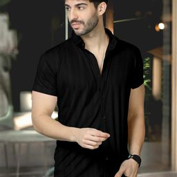 Metronaut Men Textured Spread Collar Cotton Casual Shirt-image-95