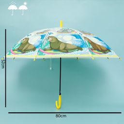 fab n funky Seal Printed J Shaped Handle Umbrella - Green image 3
