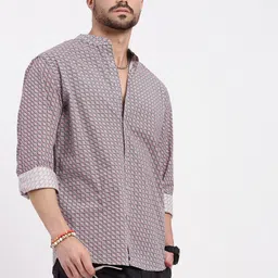 SHOWOFF Men Smart Slim Fit Opaque Printed Casual Shirt-image-80