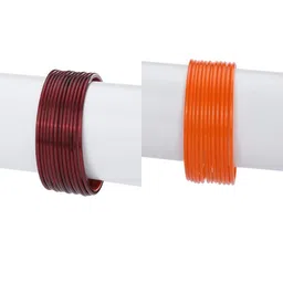 1ST TIME Set Of 24 Maroon Alloy Bangles-picture-3