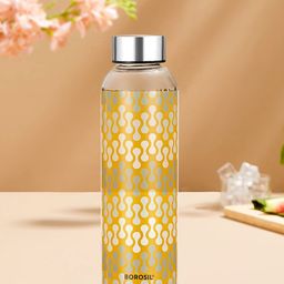 BOROSIL Artisan Transparent & Grey Borosilicate Glass Bottle 550 ml-11