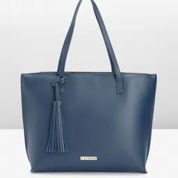 Caprese Solid PU Oversized Structured Shoulder Bag with Fringed Tasselled Detail-18