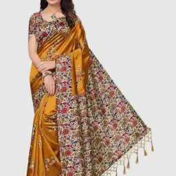 KSUT Mustard Printed Saree With Blouse-picture-30