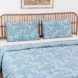 House This Gamathi Blue Cotton 144 TC Double Size Dohar-picture-44