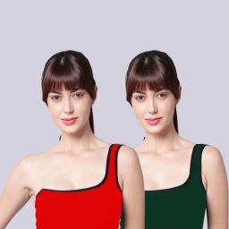 AROUSY Red & Green Cotton Bandeau Bras - Pack Of 2-picture-38